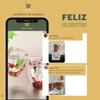🌼Fusão Floral: Copos Vidro Parede Dupla