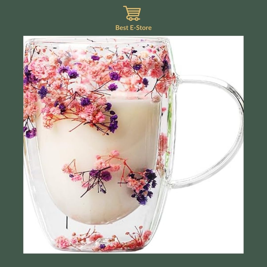 🌼 Floral Fusion: Doppelwandige Glasbecher