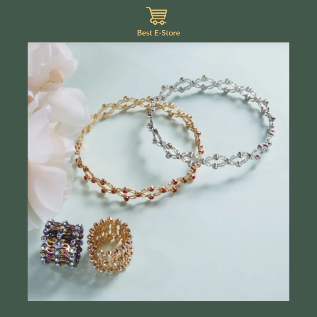 🎁 El regalo perfecto: Anillo brazalete convertible circonitas brillantes Glamour 💎
